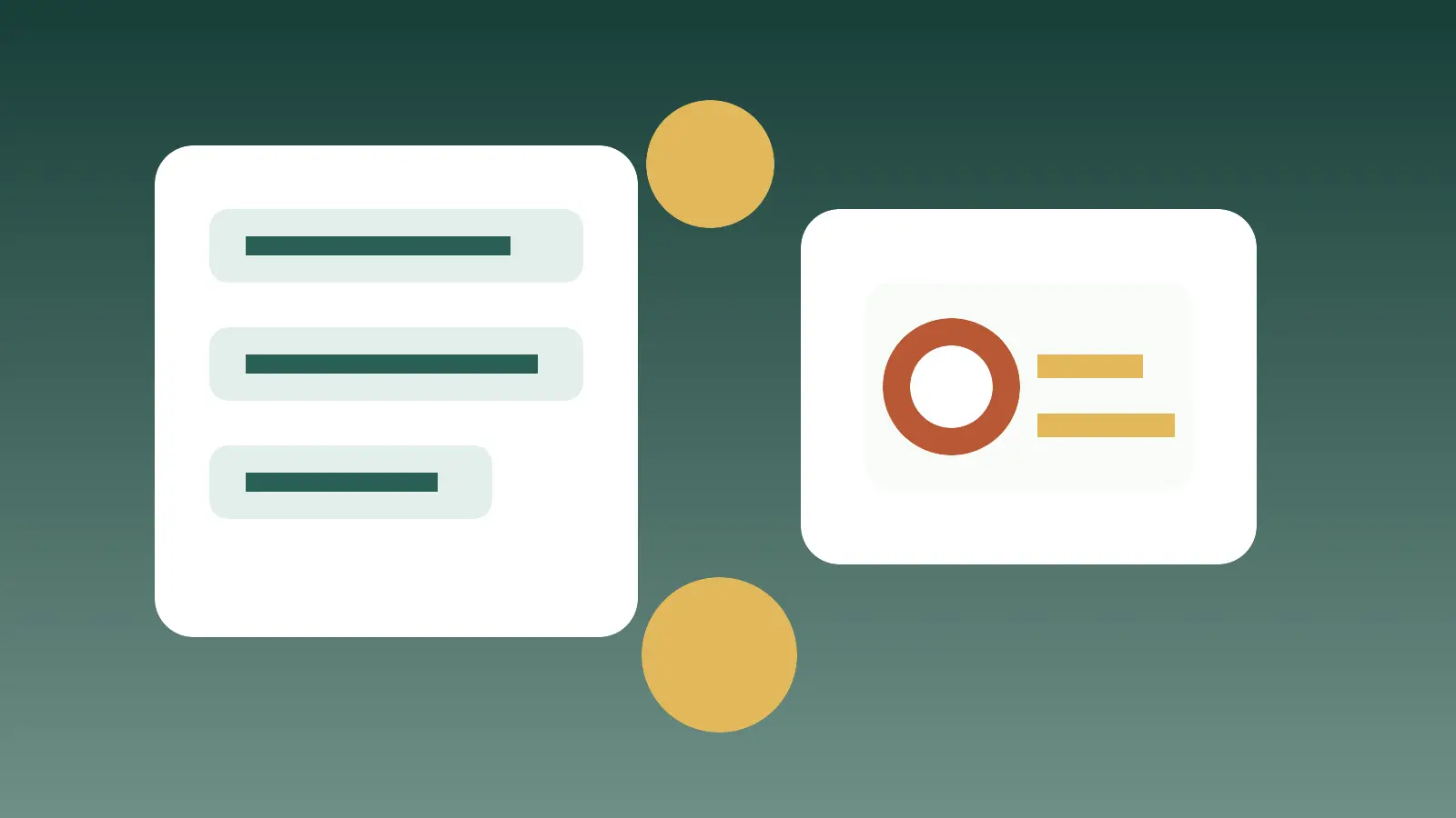 Abstract contact and consultation scene with message cards, phone elements, and planning blocks.