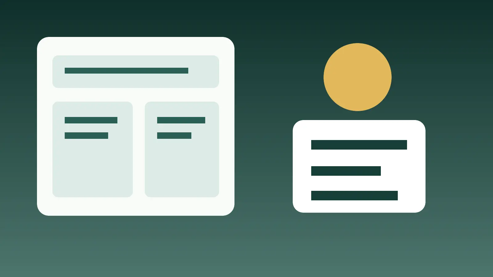 Abstract pricing and website planning dashboard with service cards and support details.